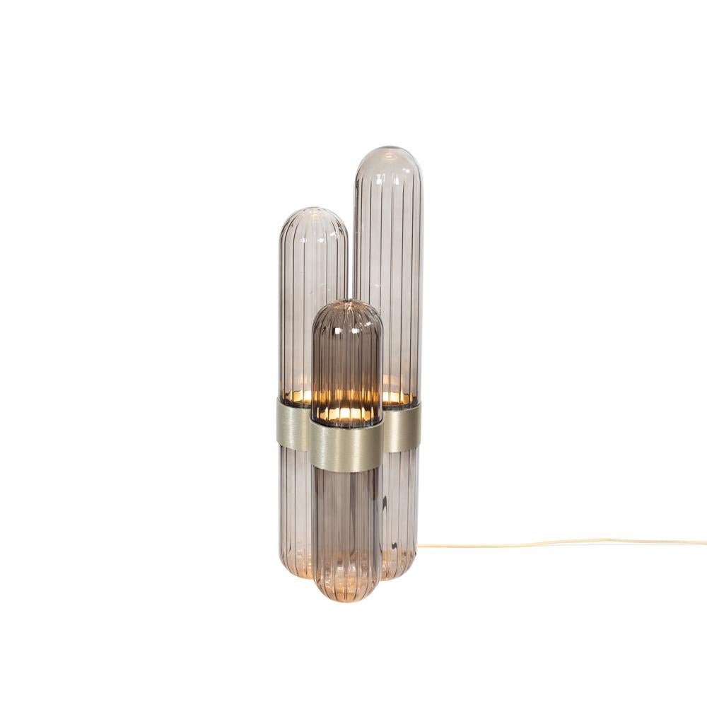Lampada da terra Cactus Small in ottone grigio di Pulpo in vendita 1