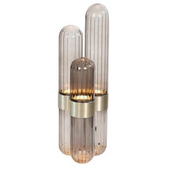 Cactus Small Floor Lamp Grey Brass by Pulpo