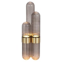 Cactus Small Smoky Grey Polished Brass Table Lamp by Pulpo