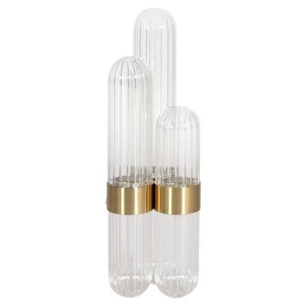 Cactus Small Transparent Polished Brass Table Lamp by Pulpo For Sale