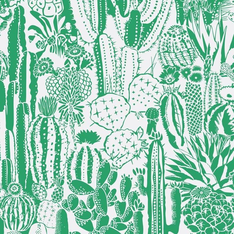Cactus Spirit Designer-Tapete in Kelly 'Grün und Blassgrau' (Moderne) im Angebot