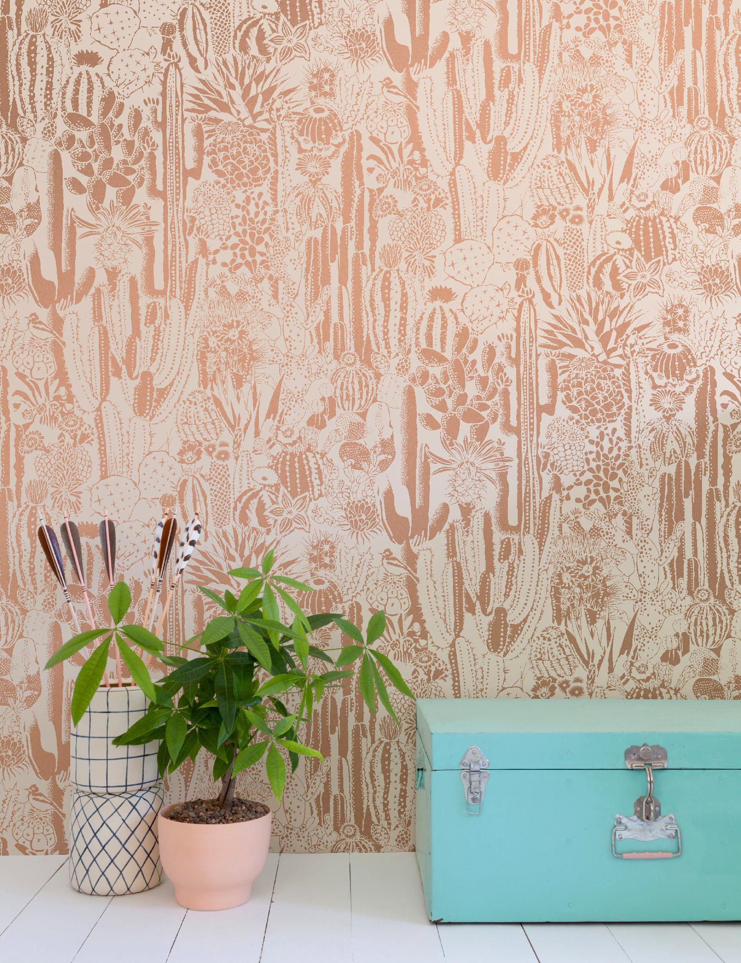 Give your home a taste of the Southwest with this graphic, oversized cactus repeat! This pattern combines saguaros, aloe, agave, peyote, prickly pear, San Pedros and more, the perfect way to bring the desert into your home without getting