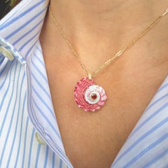 Cadaques Red Shell Pendant with Garnet