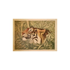 Very beautiful poster of the 1920s representing a tiger  Animals - Fauvism