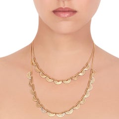 Cadar Duality Wrap Necklace, 18 Karat Gold and White Diamonds, 24 Beads