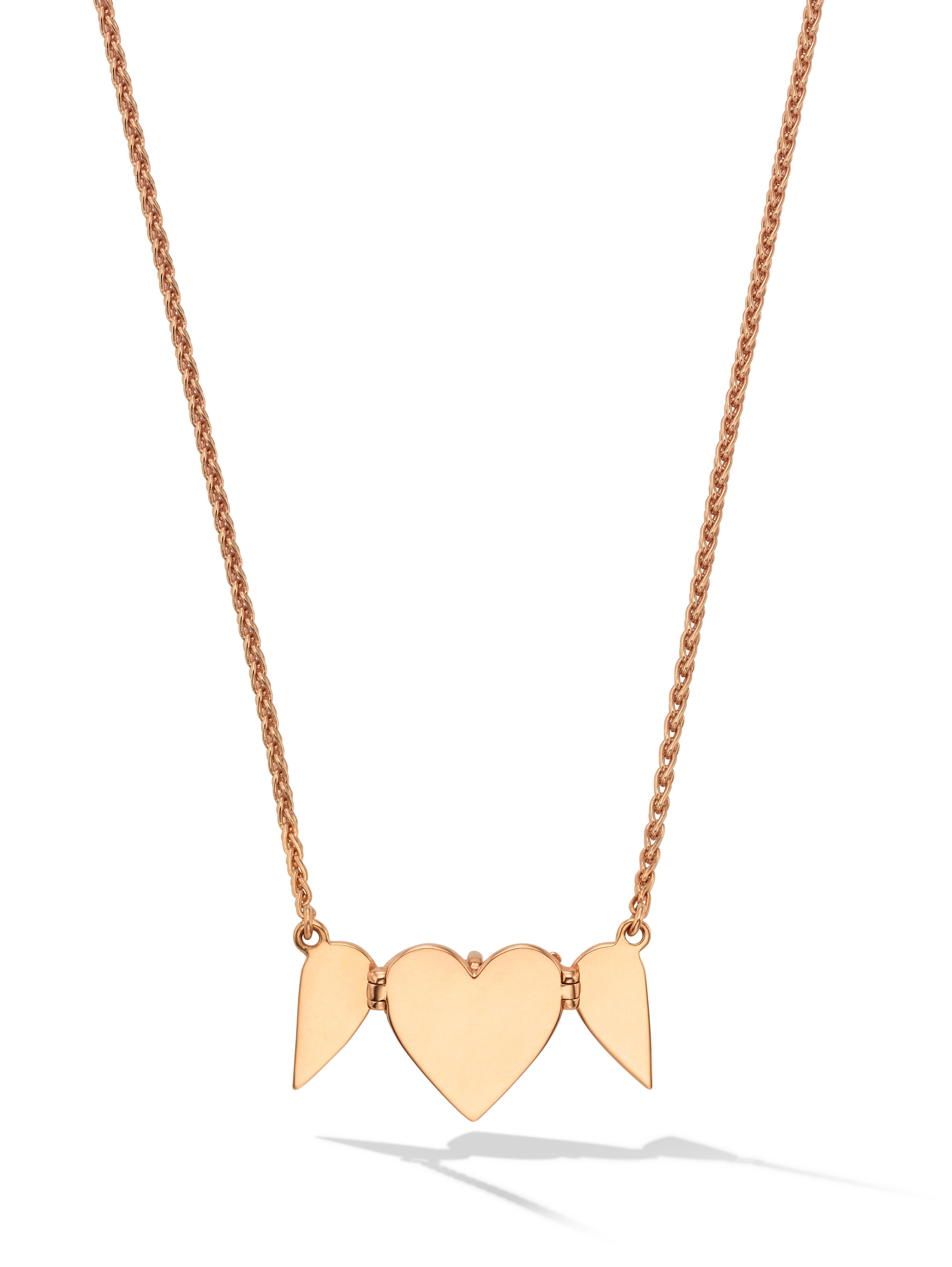 Contemporary Cadar Endless Necklace, 3 Hearts, 18 Karat Rose Gold