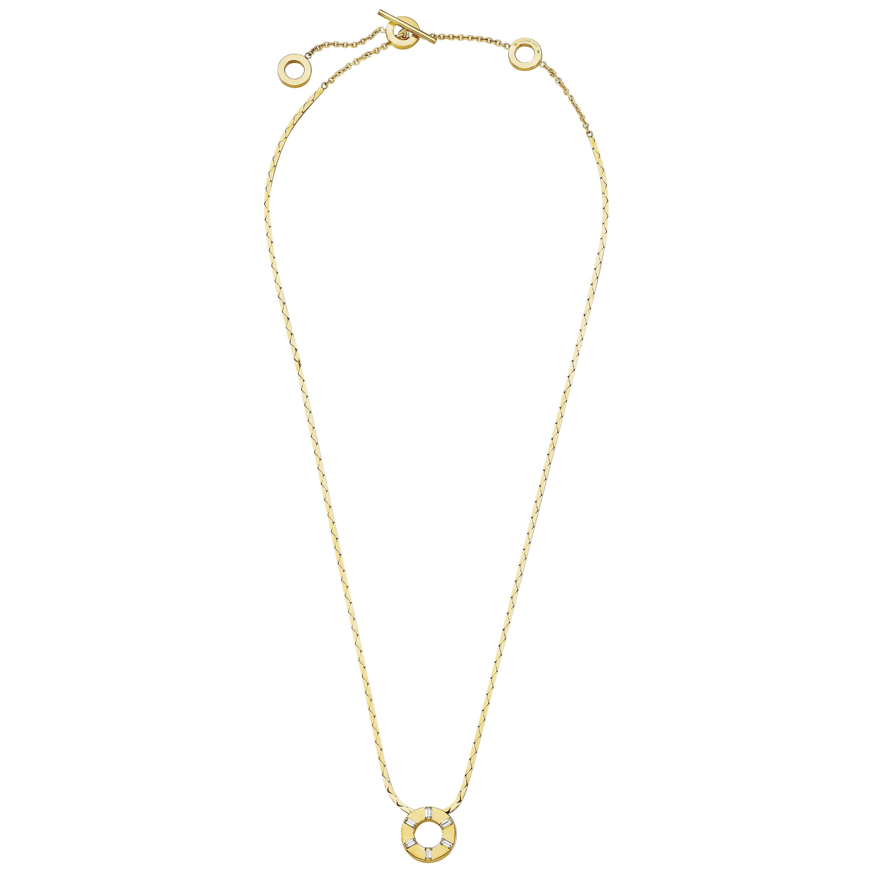 CADAR Prime Pendant Necklace, 18K Yellow Gold and White Diamonds