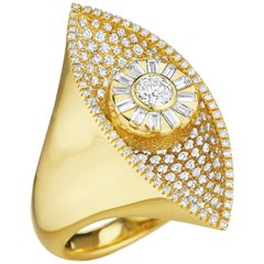 CADAR Reflections Cocktail Ring, 18K Yellow Gold and 1.96cttw White Diamonds