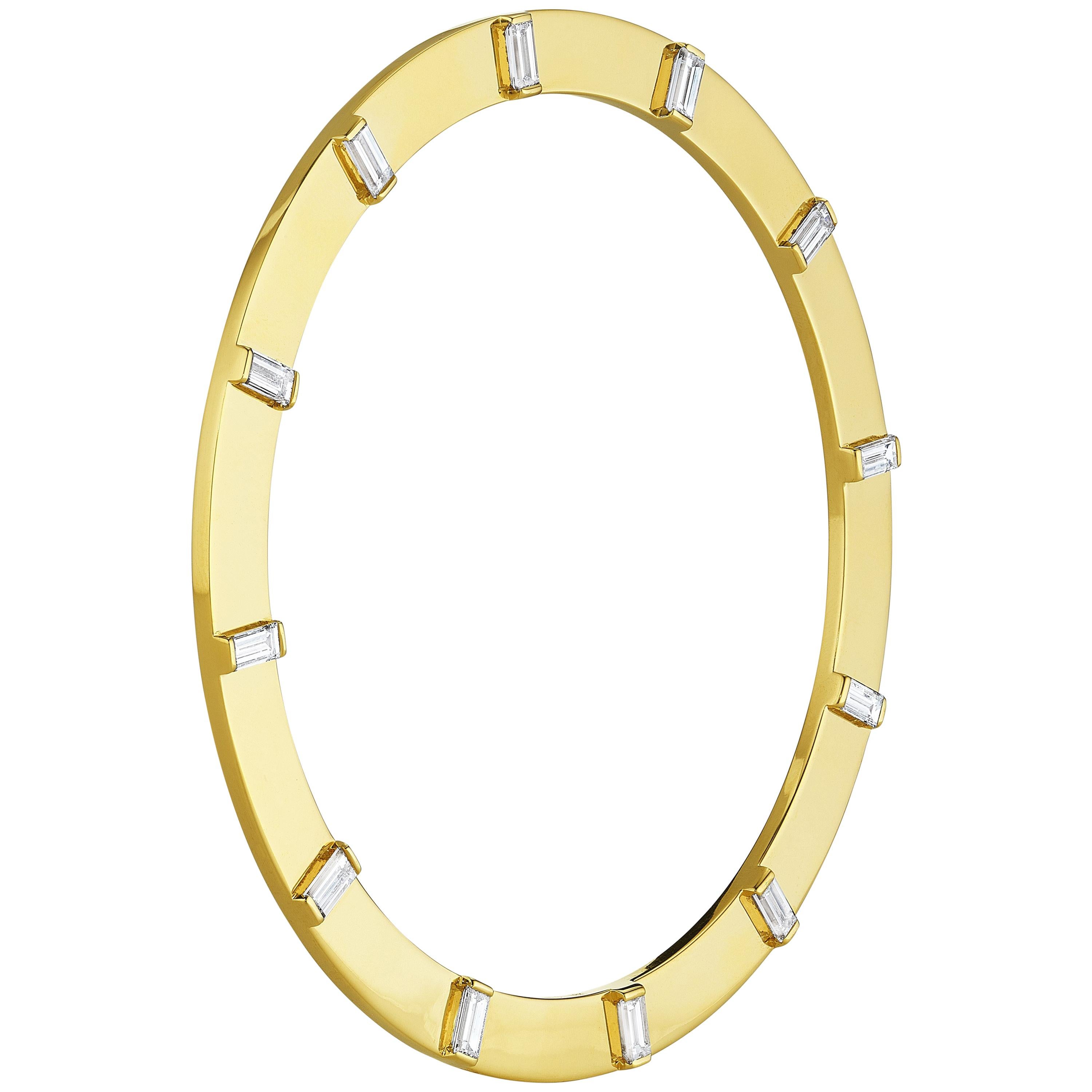 Cadar Sole Bracelet, 18 Karat Yellow Gold and 2.54 Carat White Diamonds, Medium