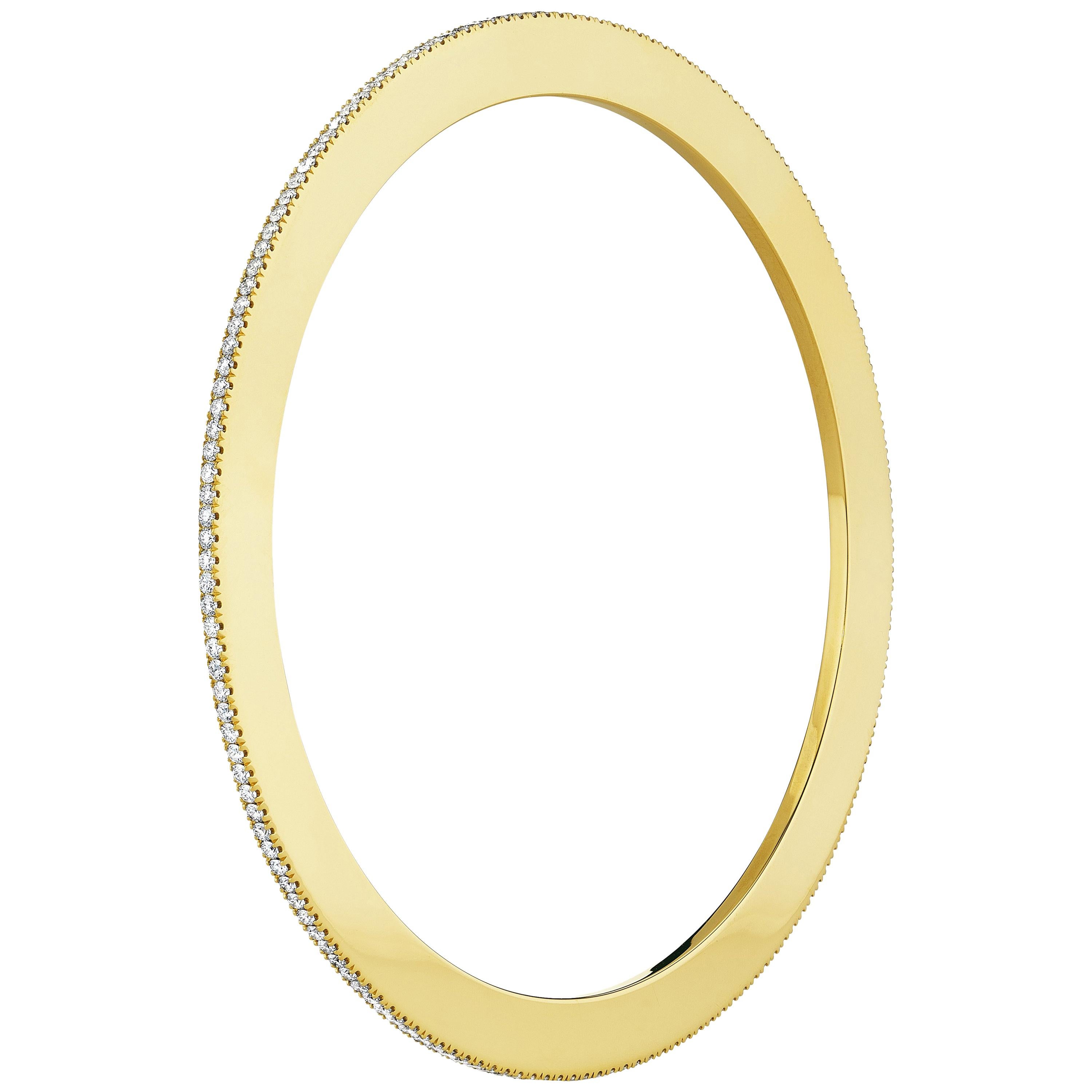 Cadar Solo Bracelet, 18 Karat Yellow Gold and 1.93 Carat White Diamonds, Medium