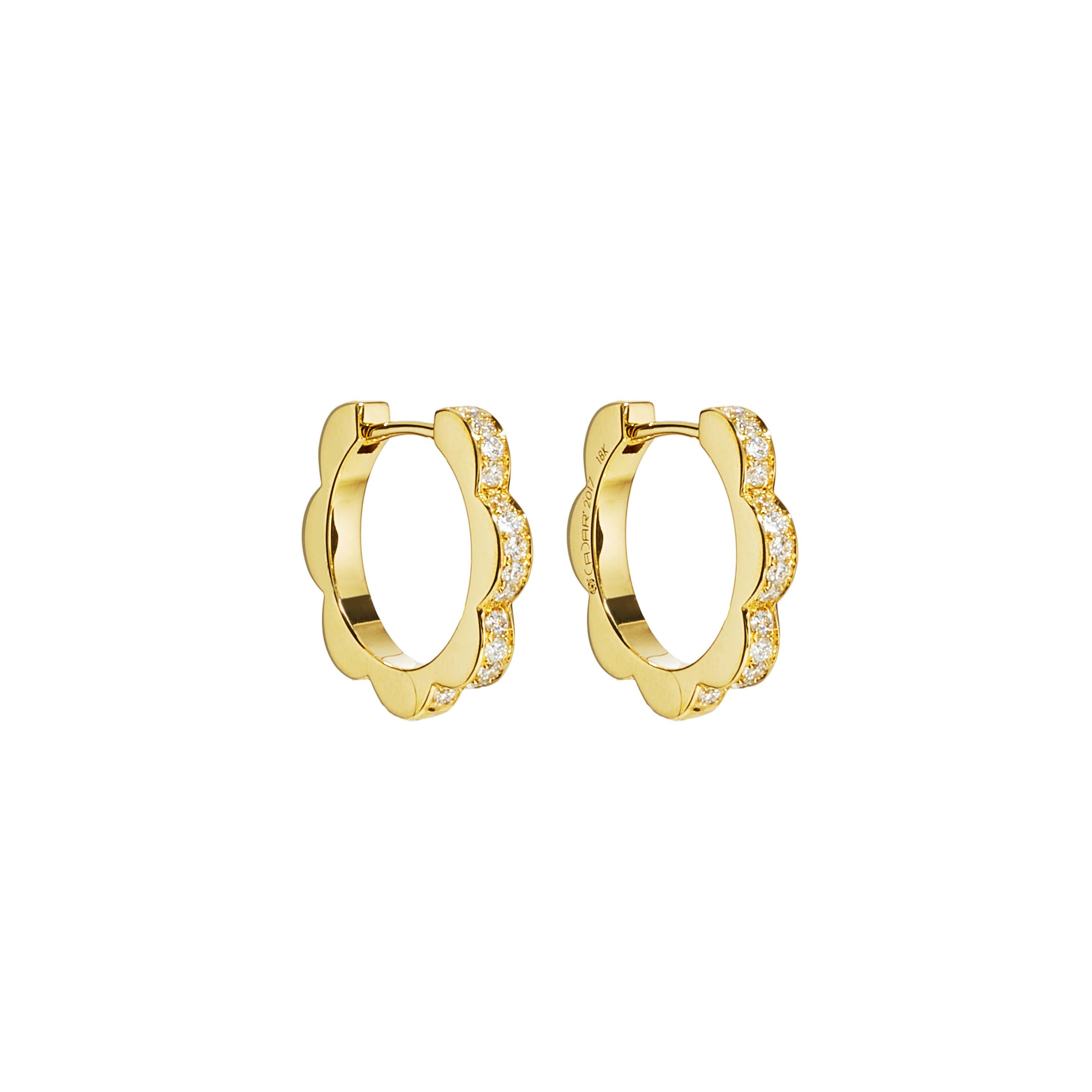 18 karat gold small hoop earrings