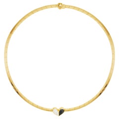 Cadar Unconditional Love Choker, 18K Yellow Gold and Black and White Diamonds