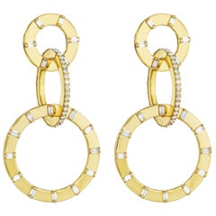 CADAR Unity Earrings in 18K Yellow Gold and 1.94 Carat Diamond