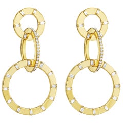 CADAR Unity Earrings in 18K Yellow Gold and 1.94 Carat Diamond 