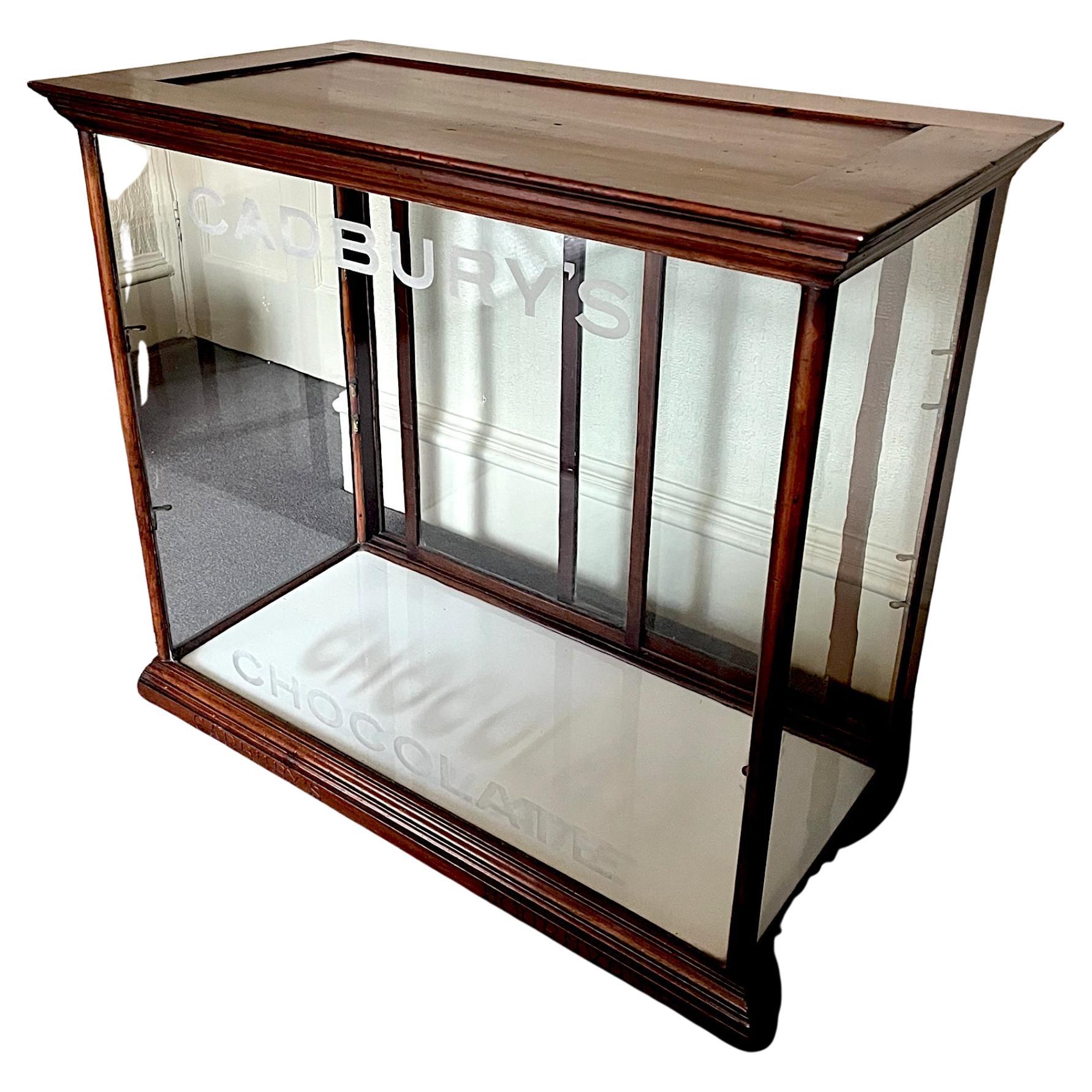 Cadburys Chocolate Counter Top Sweet Shop Glass Fronted Display Cabinet
