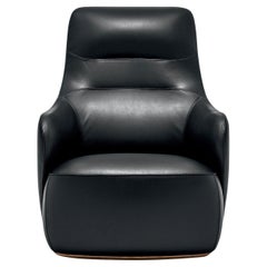 Caddy Black Armchair and Pouf