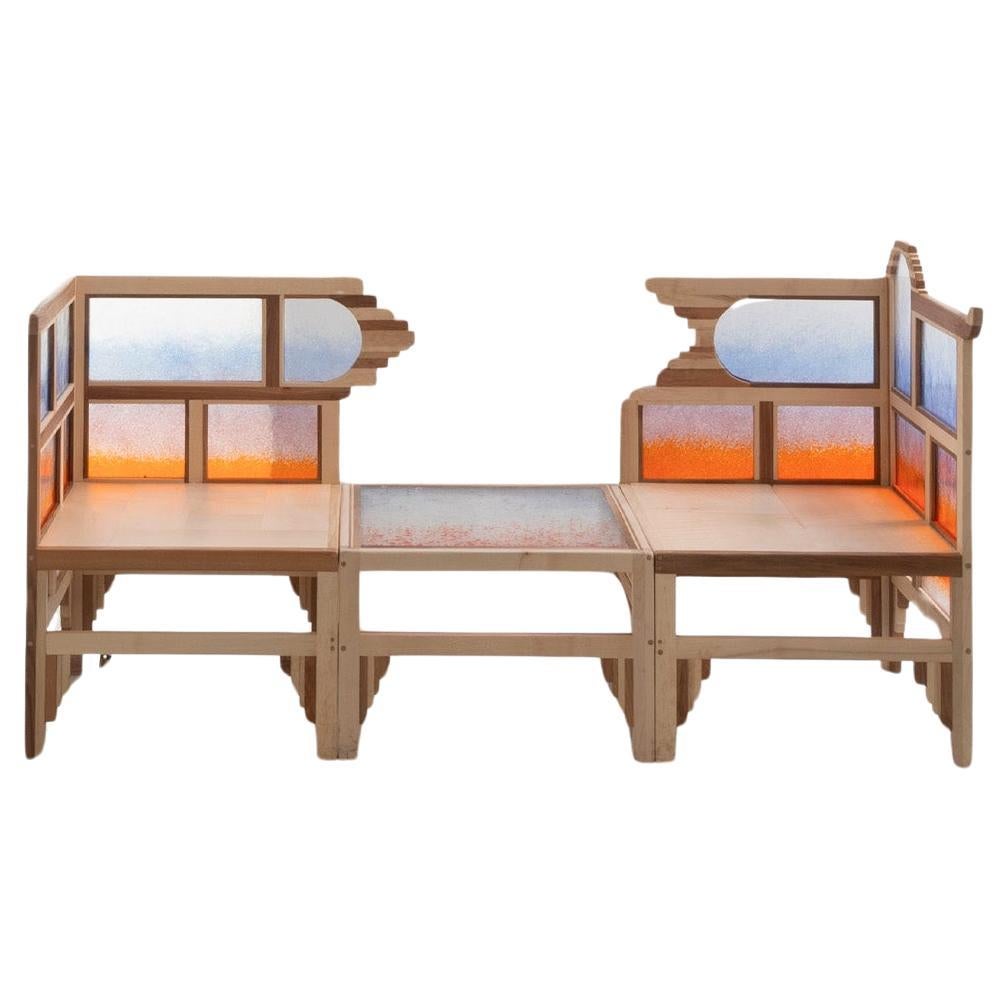 Cadeira Nascer Do Sol Set of 2 Chairs in Wood by Andrea Zambelli For Sale