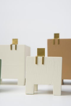 Cadeira Series, Wood and Brass Sculptures