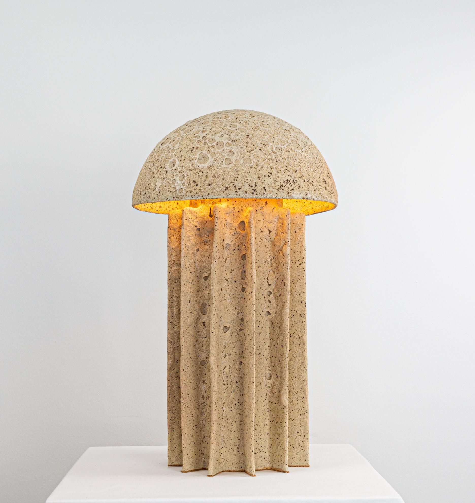 A highly textured white lava glaze, evoking the essence of coral and natural stone.​
​

In Kalin Asenov's studio located in Savannah, GA, each piece is meticulously handcrafted using the slab construction technique. 
This ancient method of