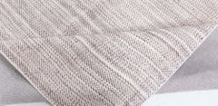 Tappeto moderno "Cadence" a trama piatta a righe grigio chiaro, realizzato a mano da Doris Leslie Blau