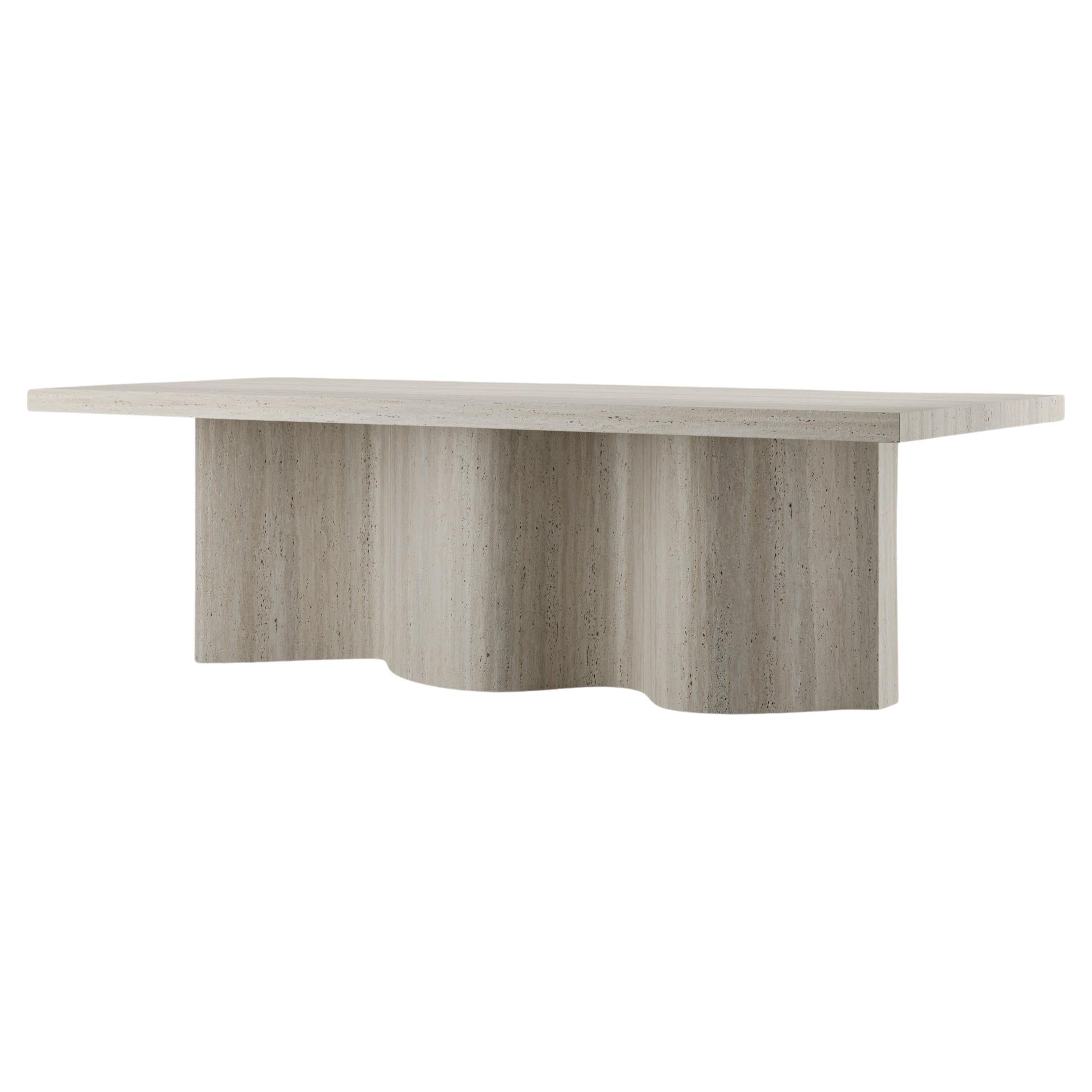 Cadence Travertine Dining Table by T. Woon For Sale