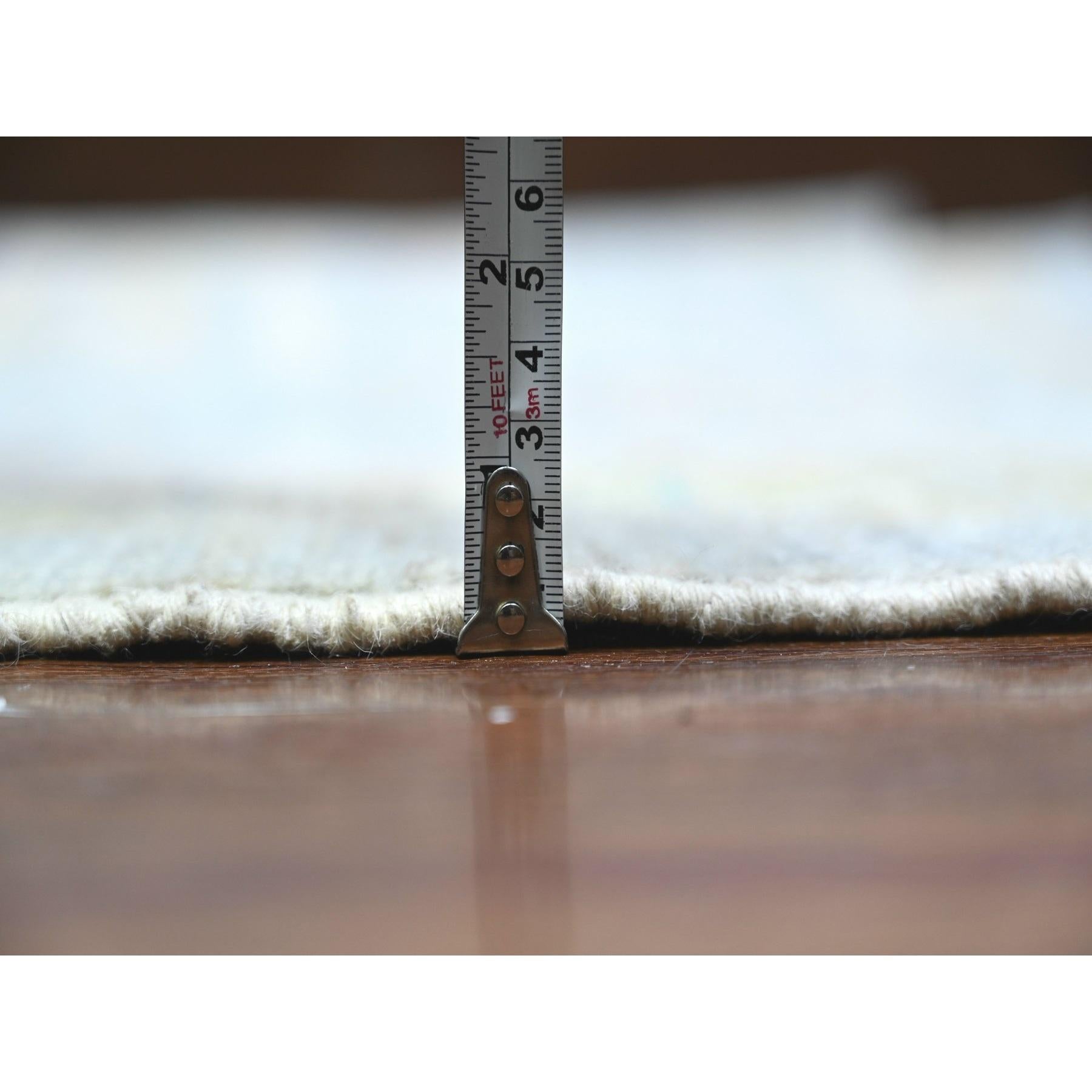 Tapis d'Oushak surdimensionné en pure laine afghane angora gris Cadet noué à la main 14'0