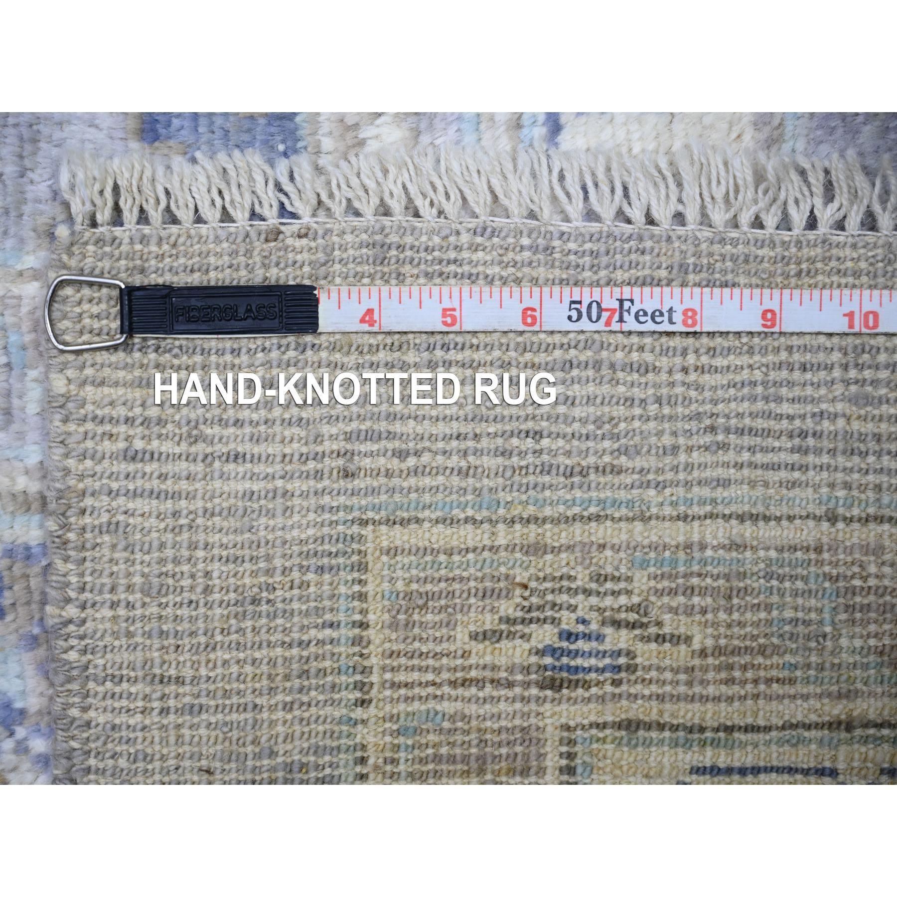 Tapis surdimensionné d'Oushak en laine douce afghane angora gris Cadet noué à la main 12' x 15'6
