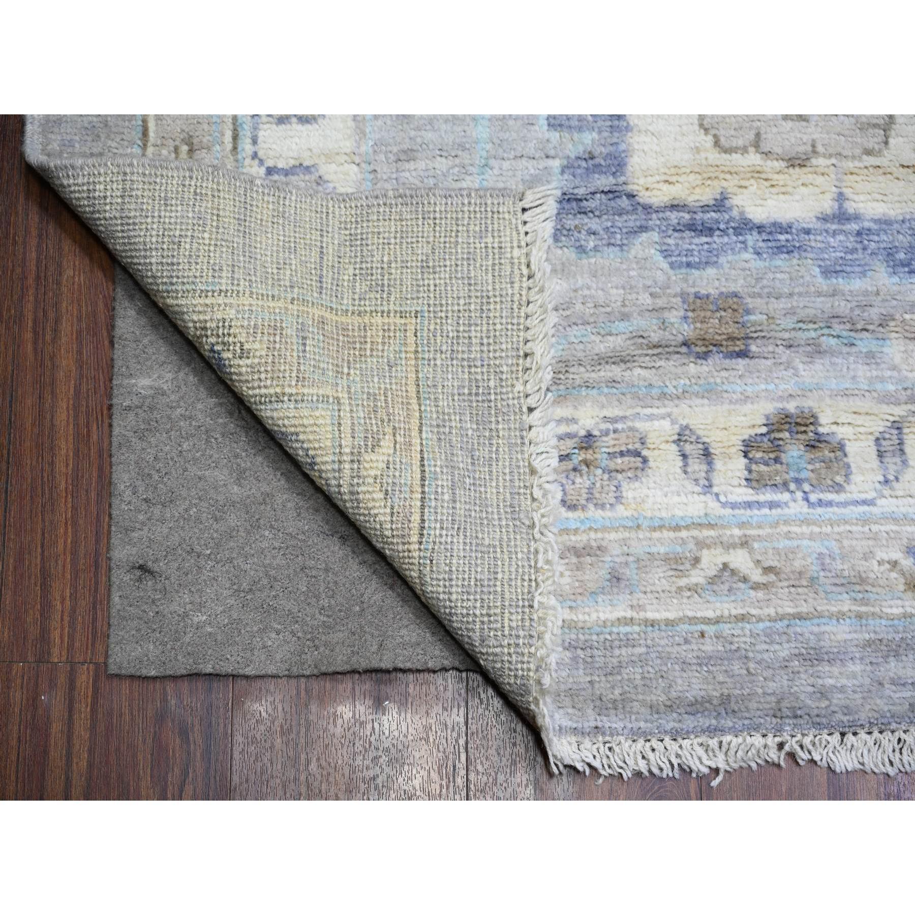 Tapis surdimensionné d'Oushak en laine douce afghane angora gris Cadet noué à la main 12' x 15'6
