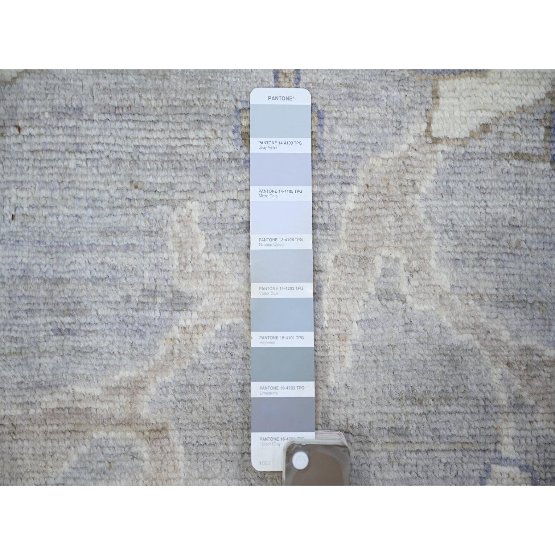 Tapis surdimensionné d'Oushak en laine douce afghane angora gris Cadet noué à la main 12' x 15'6
