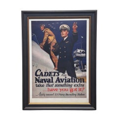 "Cadets for Naval Aviation" Vintage WWII US Navy Recruiting Poster by M. Barclay