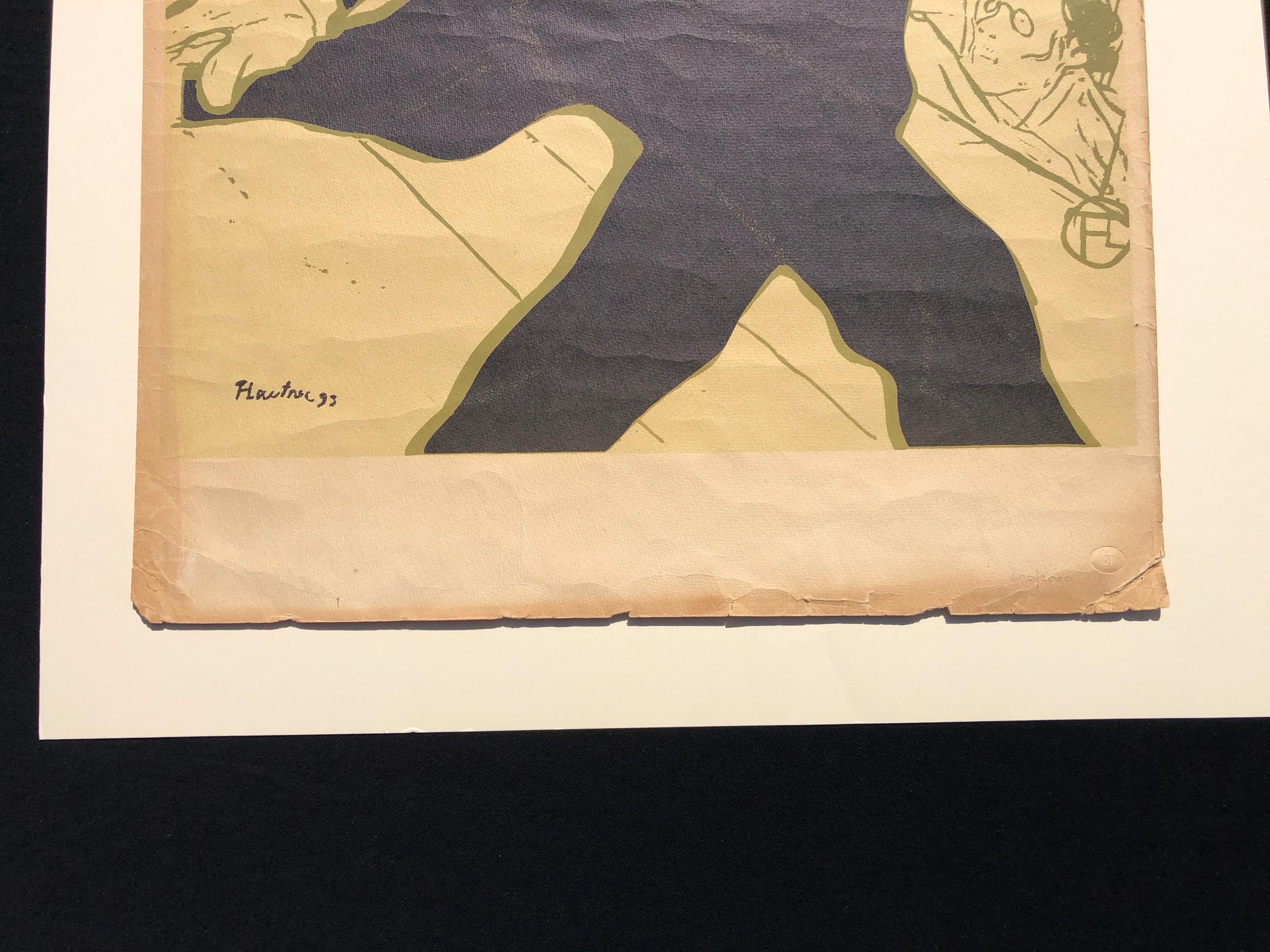 Affiche lithographique Art nouveau vintage Cadieux par Toulouse Lautrec État moyen - En vente à East Quogue, NY