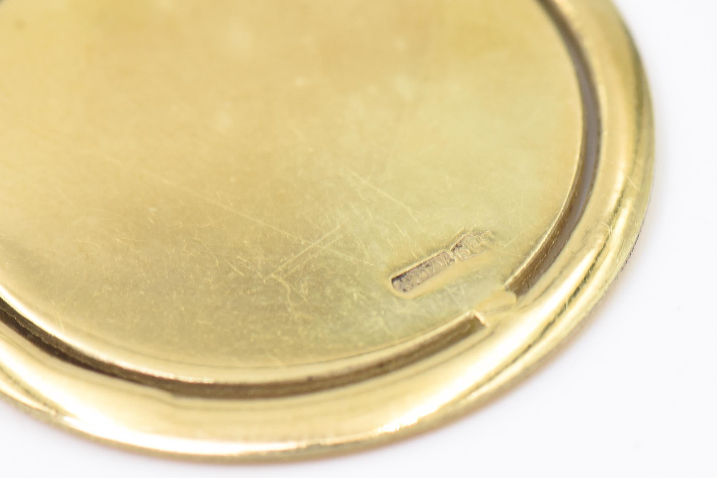 Cadillac Enamel Car Emblem 14k Gold Charm Pendant on Keyring Keychain For Sale 2