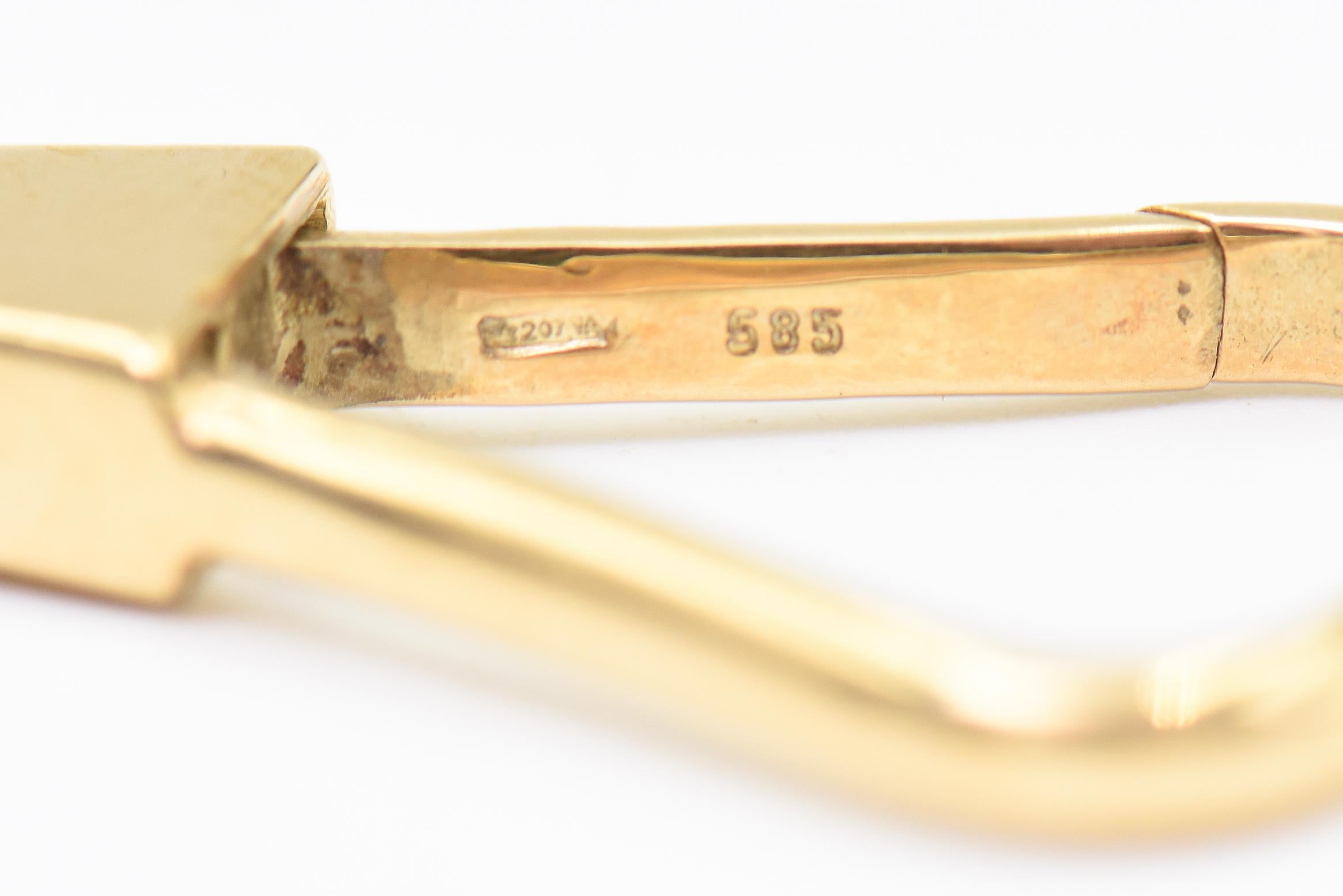 Cadillac Enamel Car Emblem 14k Gold Charm Pendant on Keyring Keychain For Sale 3