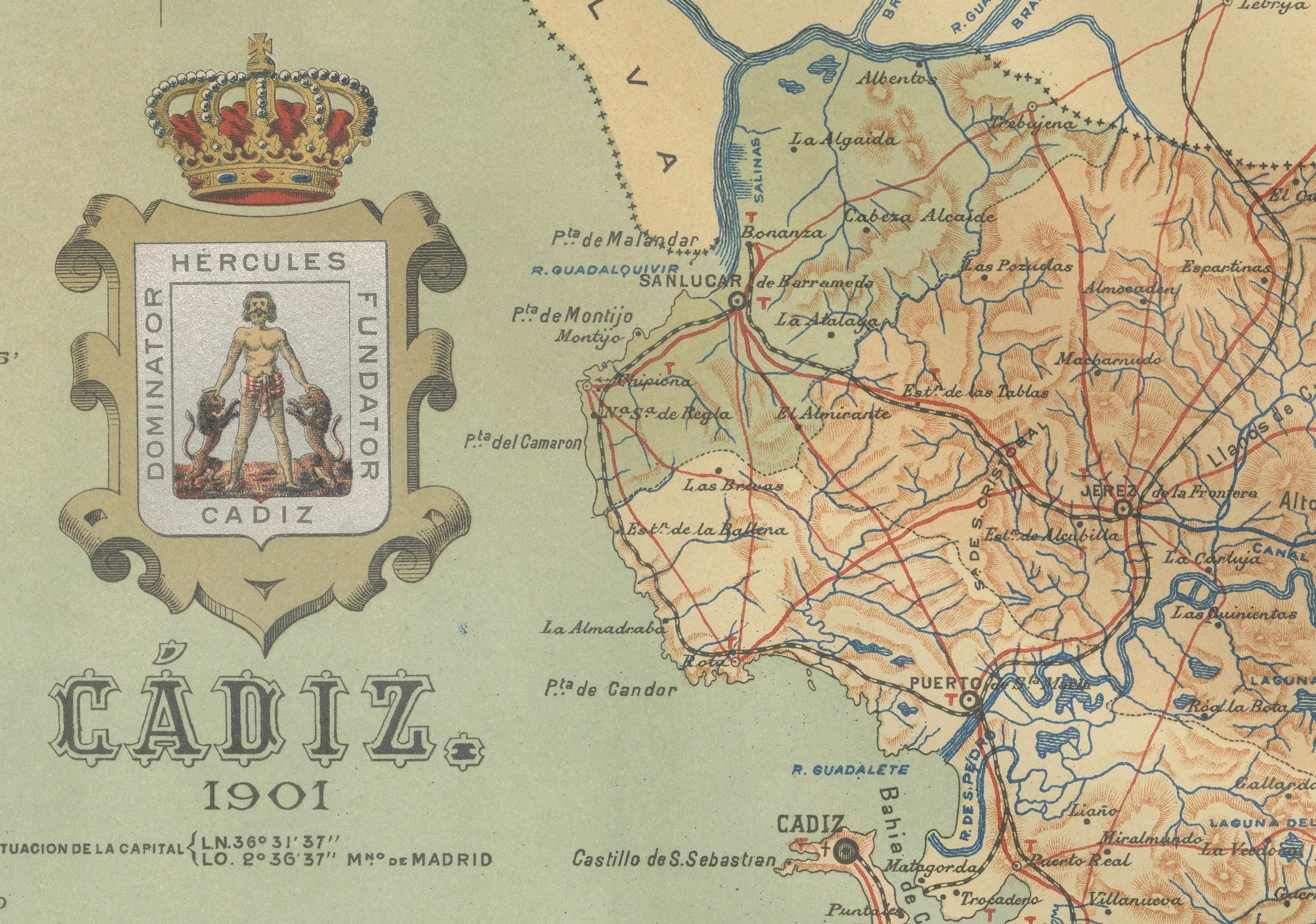 Cádiz 1901: Nautische Kreuzung von Atlantik und Mittelmeer (Frühes 20. Jahrhundert) im Angebot