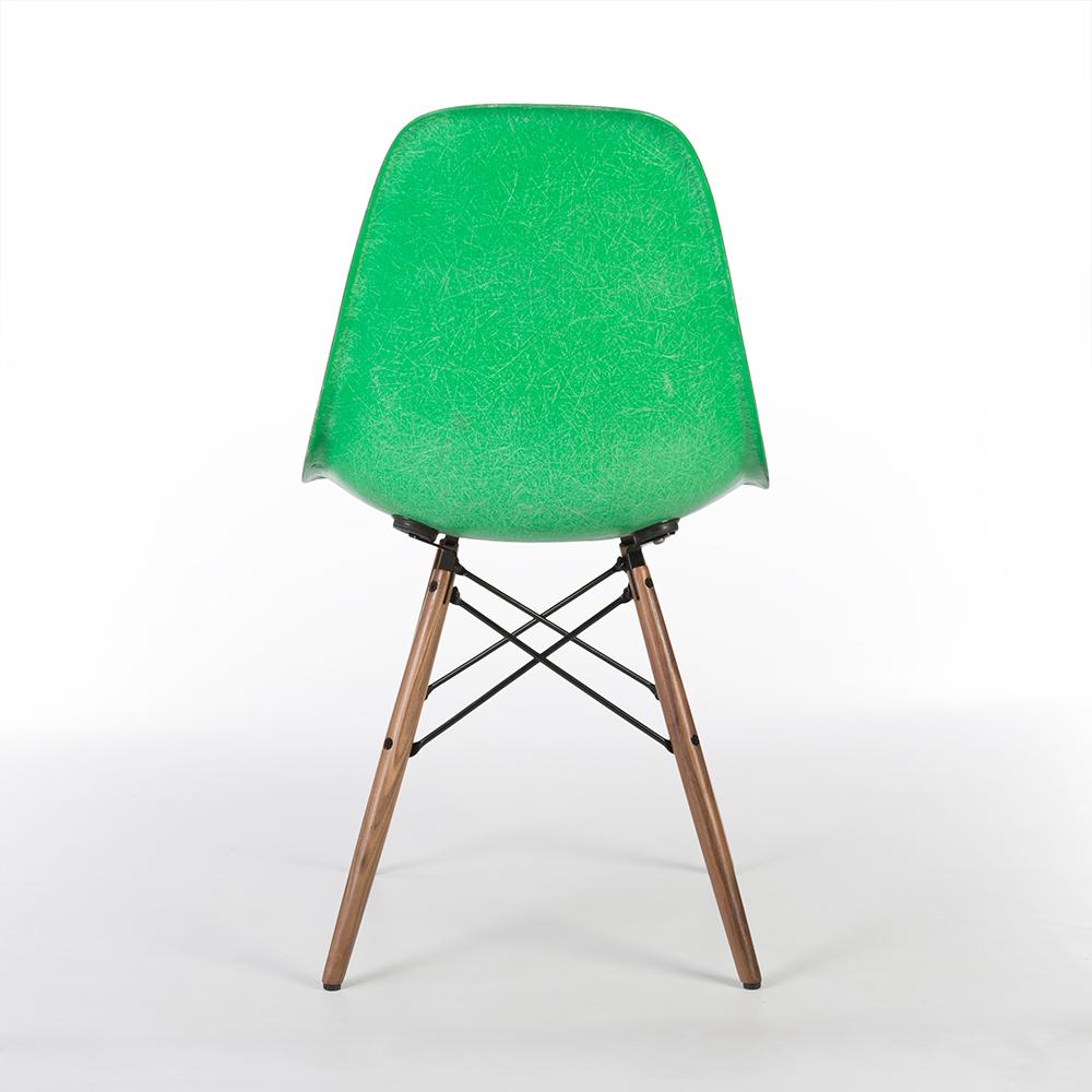 American Cadmium Green Set of 4 Herman Miller Eames DSW Dining Side Shell Chair For Sale