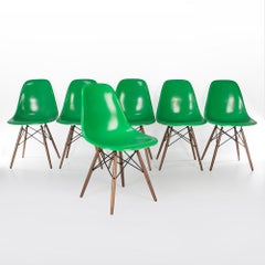 Cadmium Green Set '6' Herman Miller Eames DSW Dining Side Shell Chair