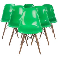 Cadmium Green Set '6' Herman Miller Eames DSW Dining Side Shell Chair