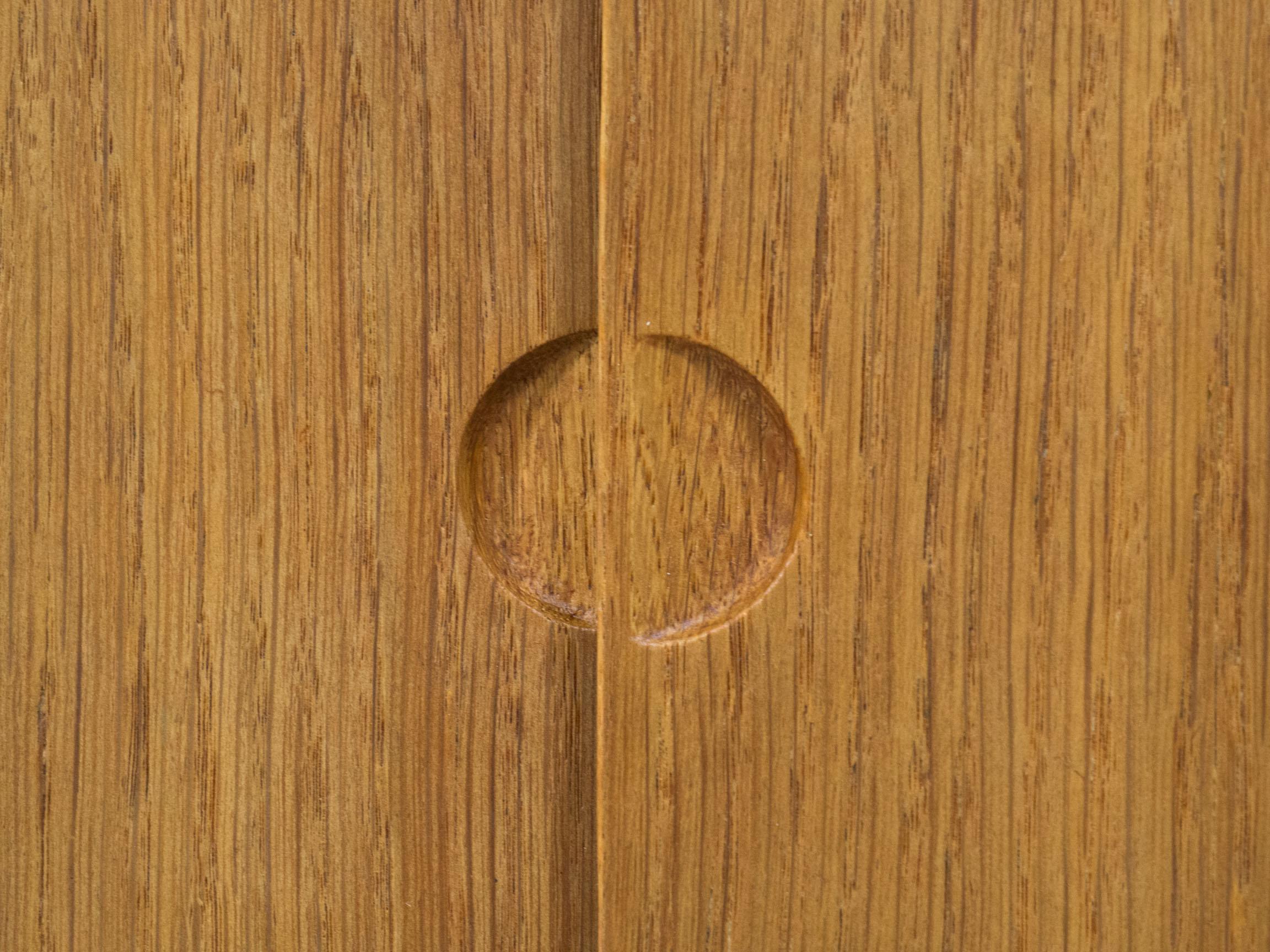  Cado Oak Sliding Door Cabinet, Poul Cadovius 1