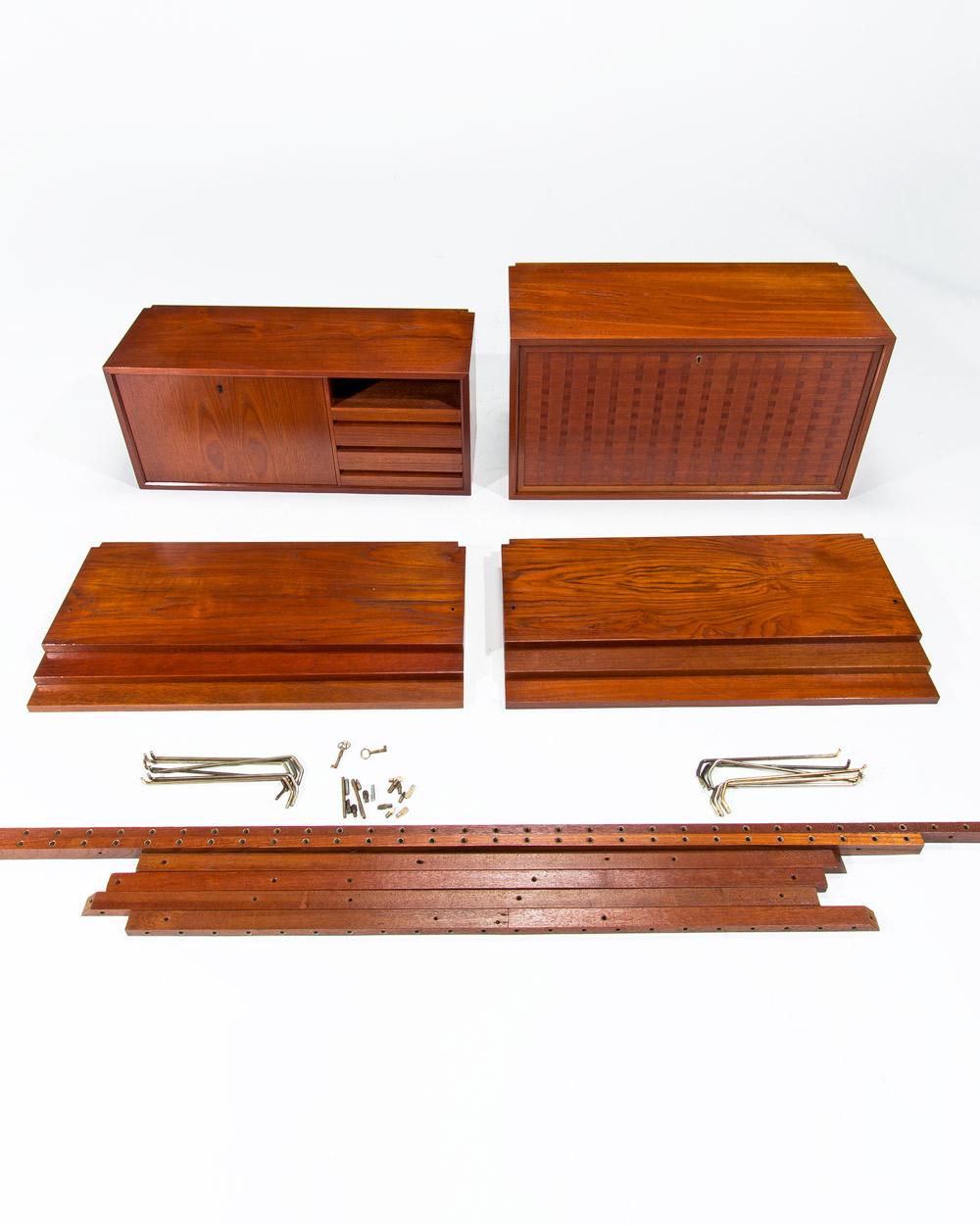 Mid-Century Modern Cado Wall Unit System in Teak by Poul Cadovius, Danish Mid Century 1950’s