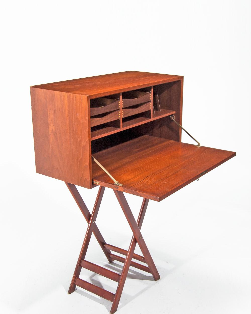 Brass Cado Wall Unit System in Teak by Poul Cadovius, Danish Mid Century 1950’s