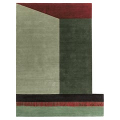 Cadorna Terrazze Rectangular Rug in Hand-knotted Wool with Fringe by Mohebban