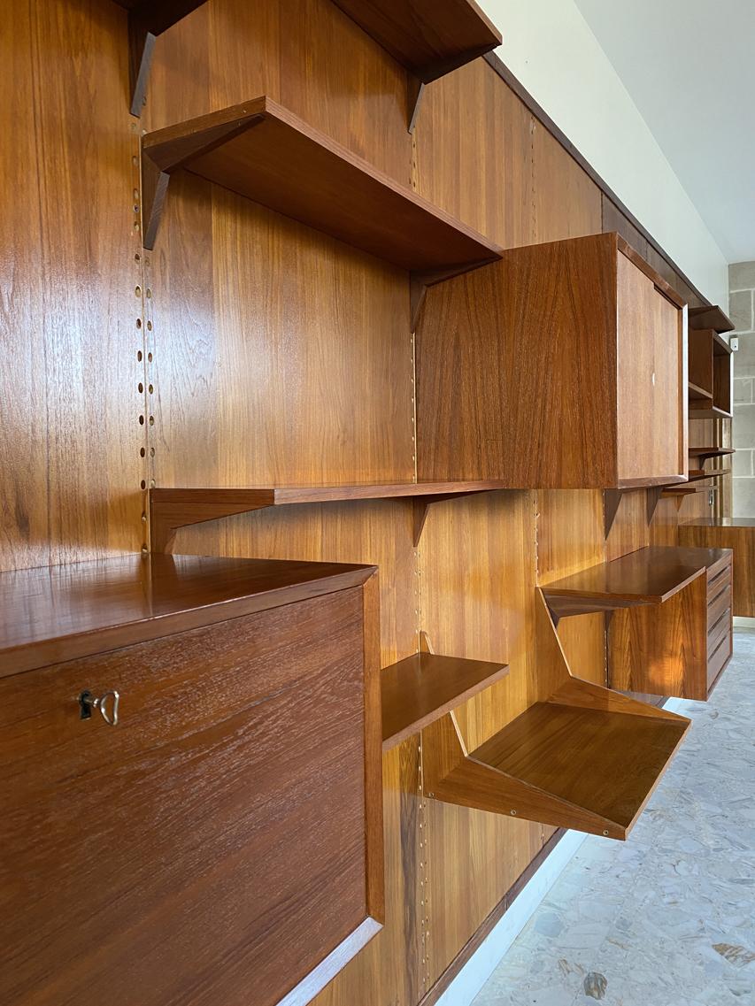 Cadovius Modular Teak Bookcase, 7 Panels, 1960s 11