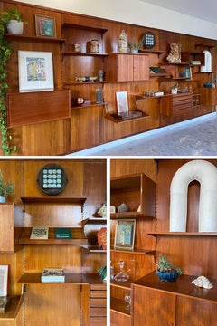 Cadovius Modular Teak Bookcase, 7 Panels, 1960s