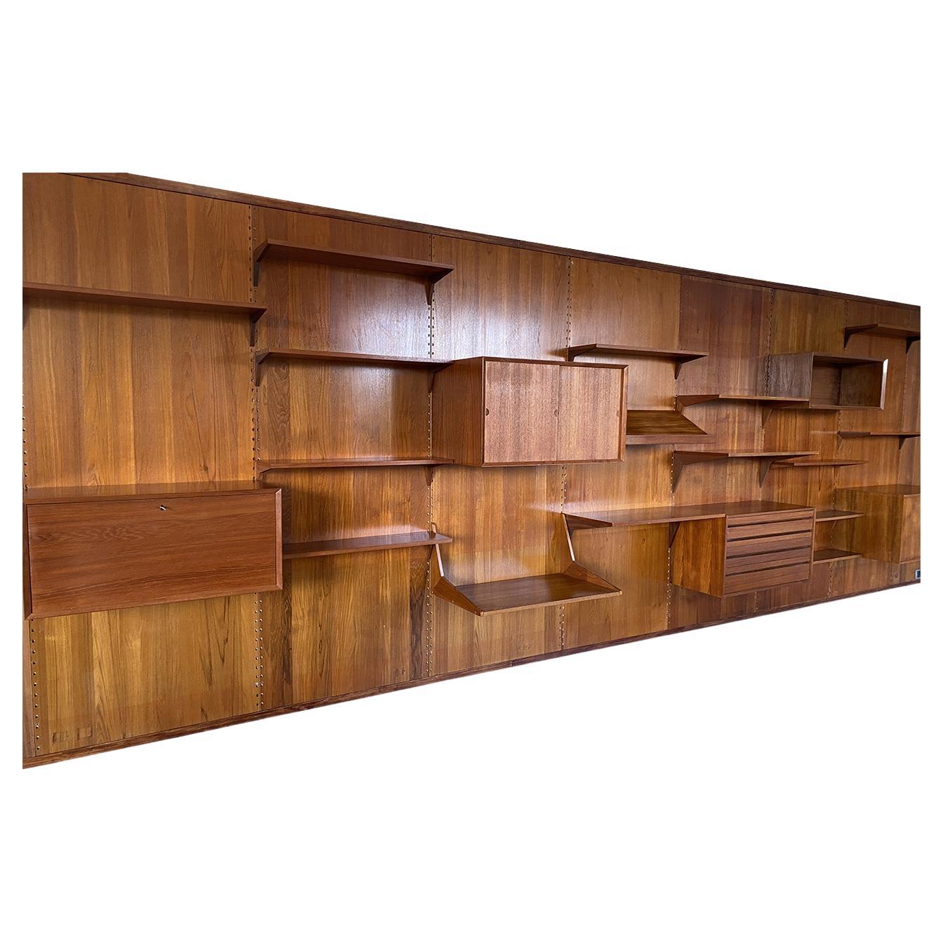 Cadovius Modular Teak Bookcase, 7 Panels, 1960s