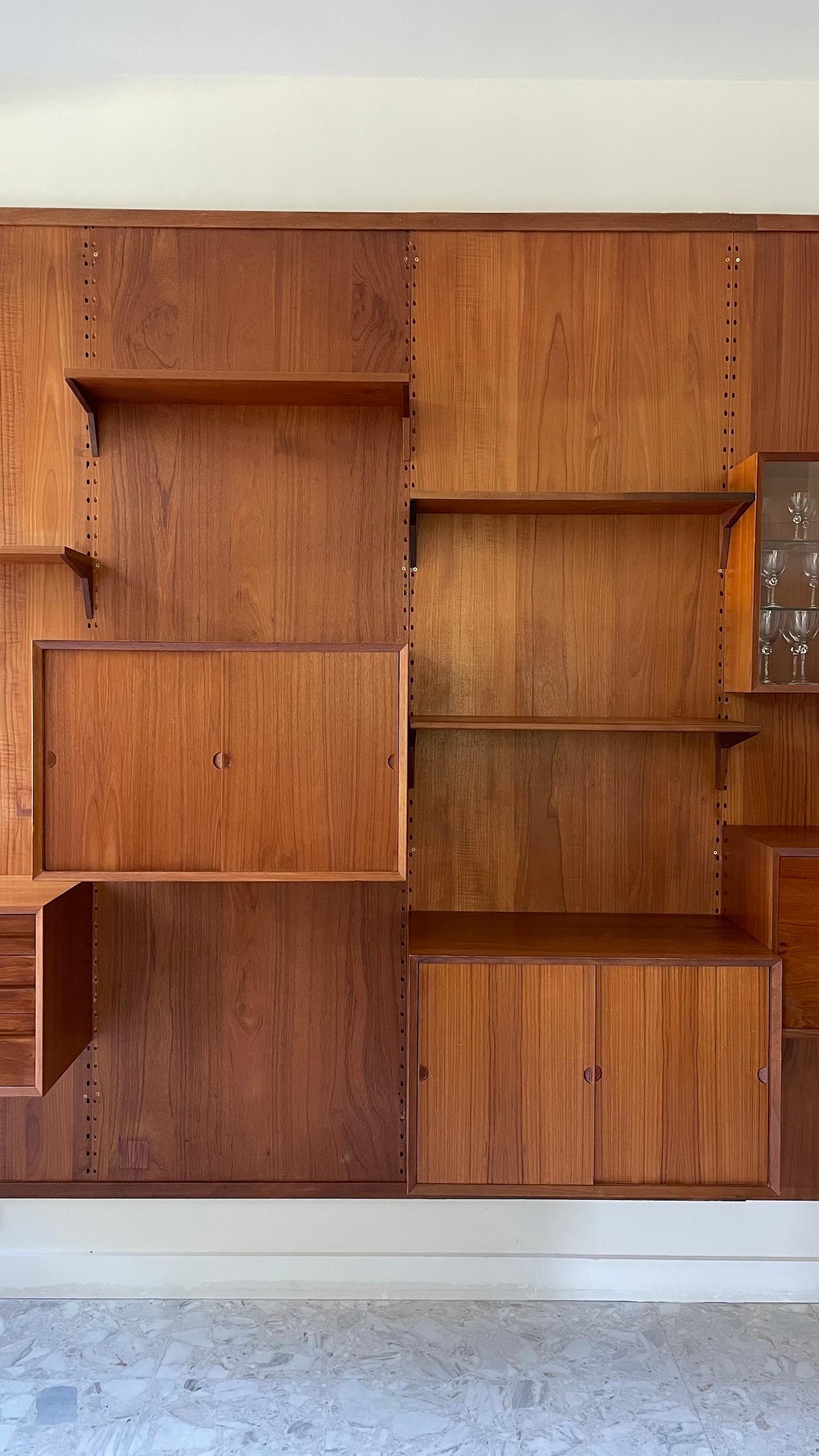 Teak Cadovius Mural Unit from the 60s, 4 Panels