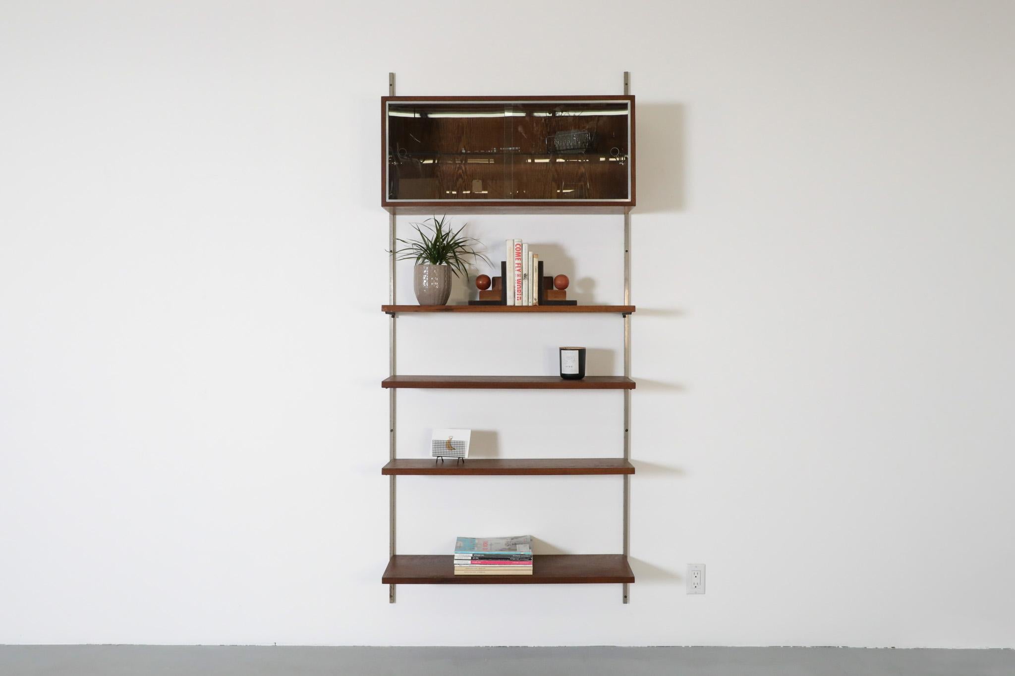Mid-Century Modern Cadovius Style Wenge Wall Mount Shelving System For Sale