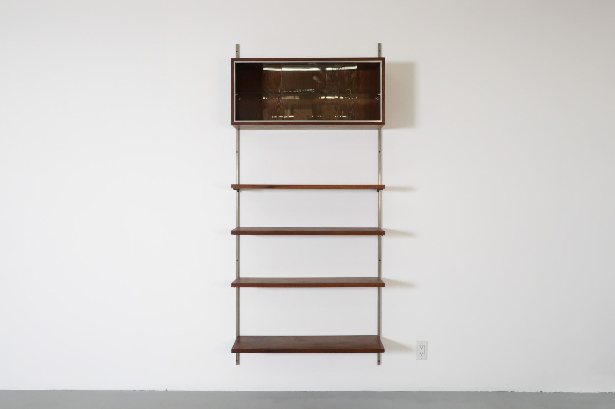 Cadovius Style Wenge Wall Mount Shelving System In Good Condition For Sale In Los Angeles, CA