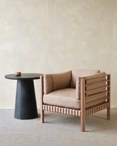 Cadre Club chair in Elm and heavy linen