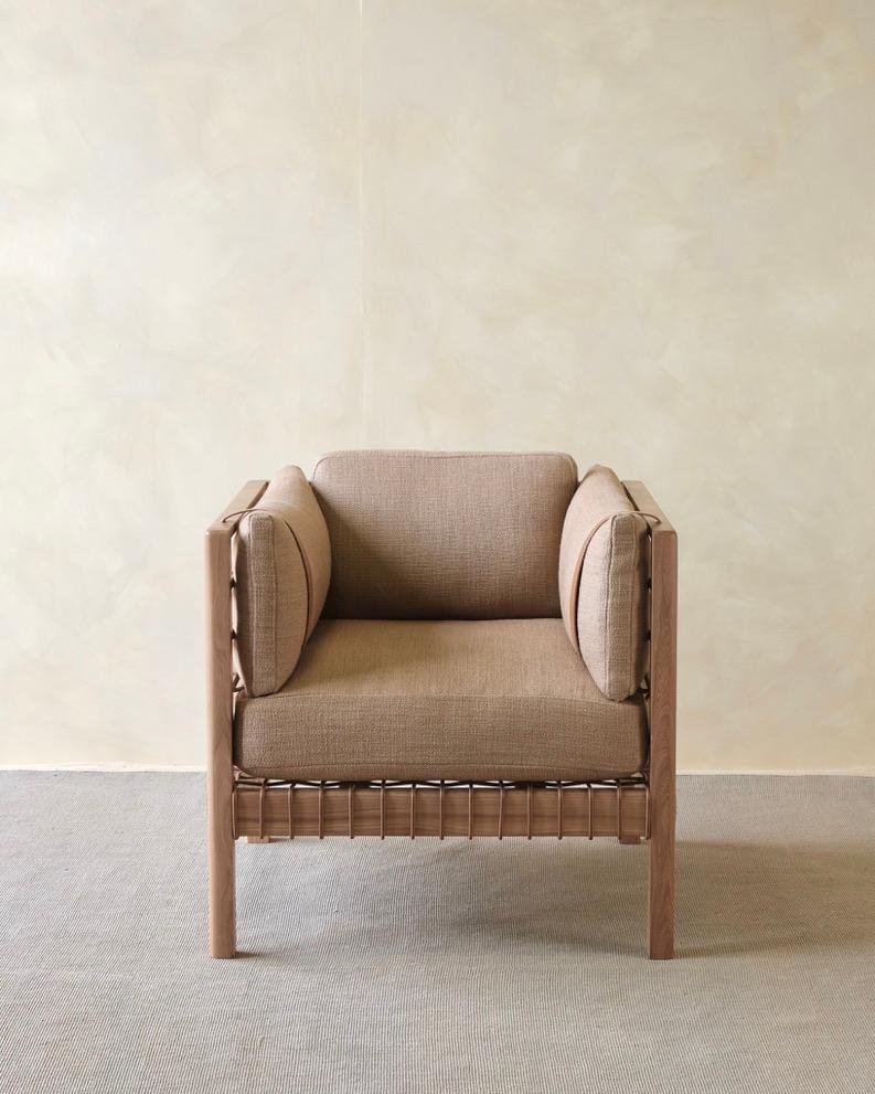 British Cadre Club chair in Elm and heavy linen For Sale