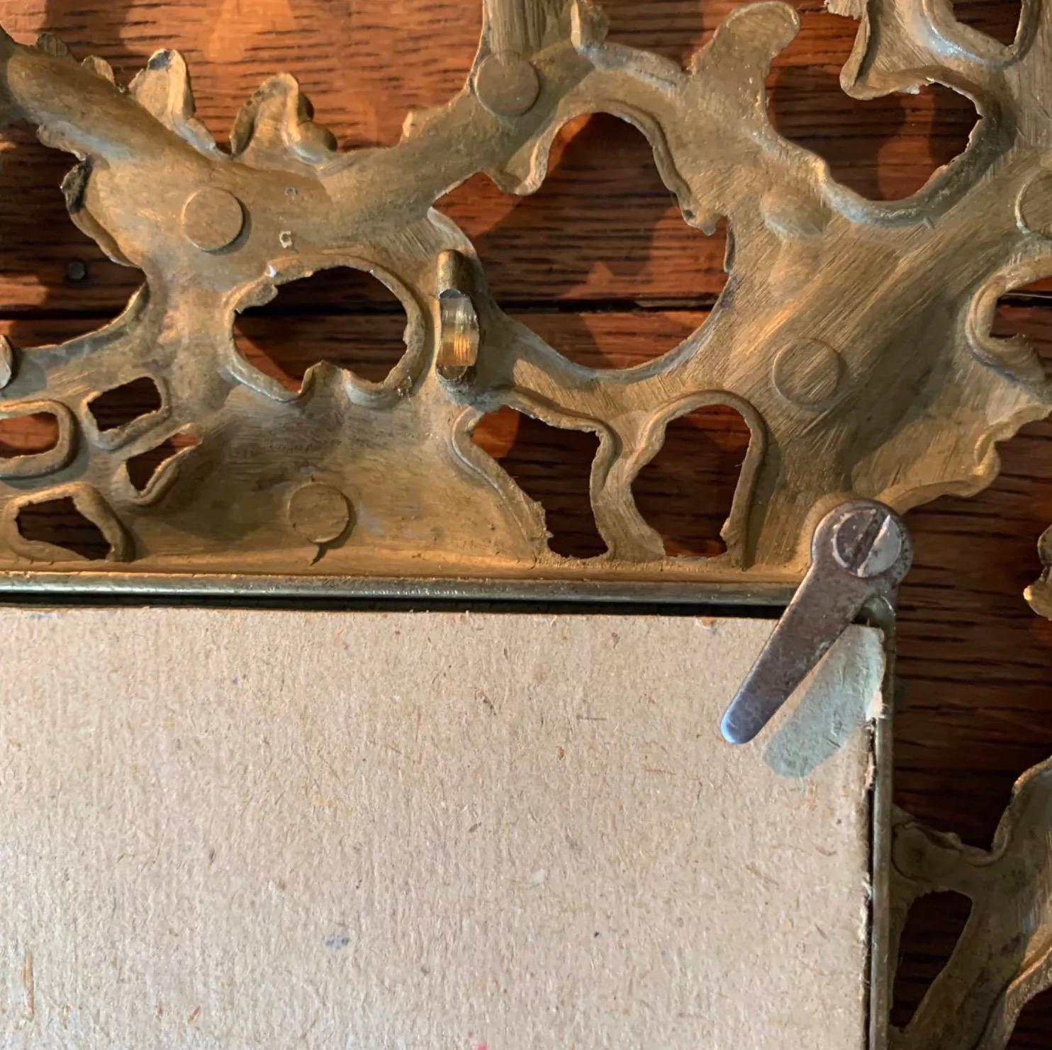 Brass Cadre rocaille en laiton For Sale